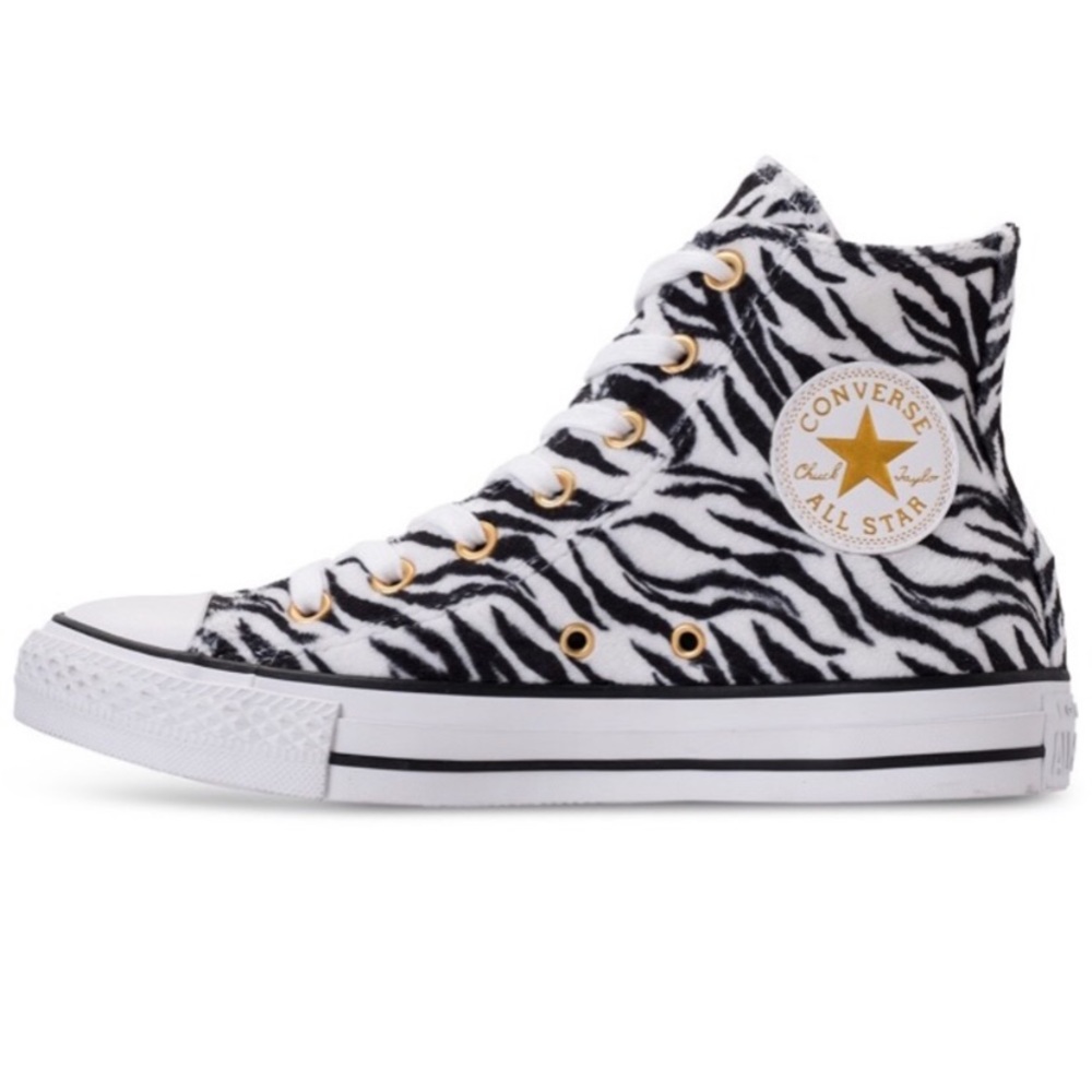 Zebra Print Converse (Size 5 )